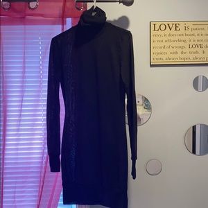 Black sweater dress thin with turtleneck